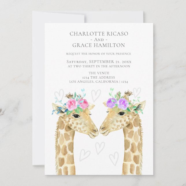 Anuncio Dos novias Giraffe Gay Boda (Anverso)