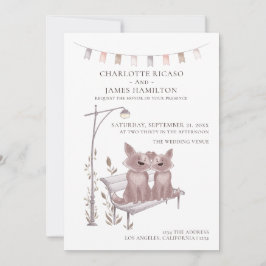 Anuncio Dos perros en un Boda con tema animal en un banco