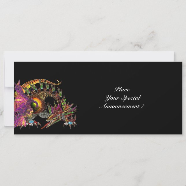 ANUNCIO DRAGO / DRAGÓN DE FANTASÍA EN ORO ROSA MORADO NEGR (Anverso)