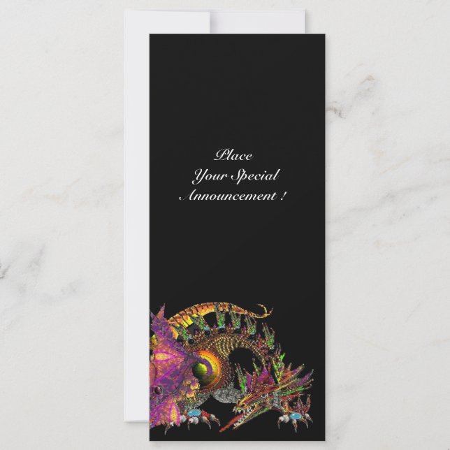 ANUNCIO DRAGO / DRAGÓN DE FANTASÍA EN ORO ROSA PÚRPURA NEG (Anverso)