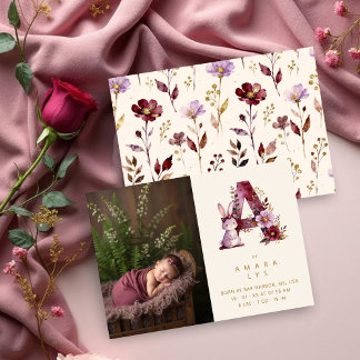 Anuncio Dreamy Bunny A Initial Gold Glitter Newborn