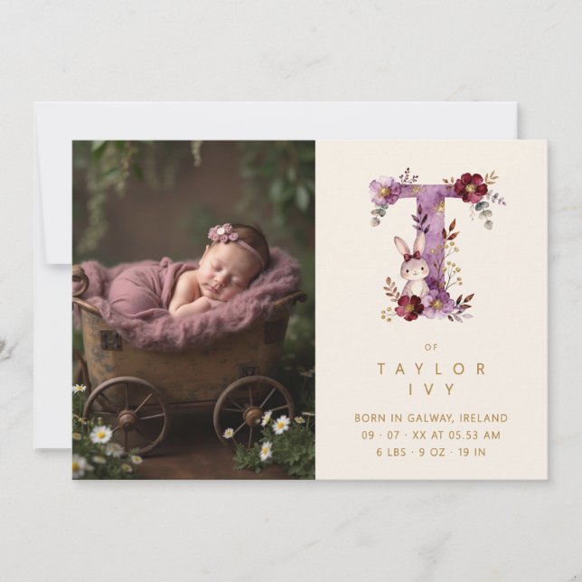 Anuncio Dreamy Bunny T Initial Gold Glitter Newborn (Anverso)