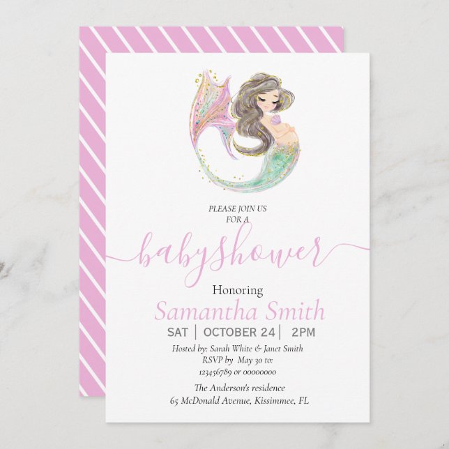 Anuncio Ducha de bebé sirena bajo el mar (Anverso / Reverso)