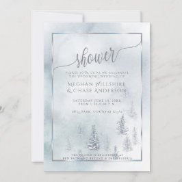 Anuncio Ducha de pareja | Silver Blue Winter Wonderland