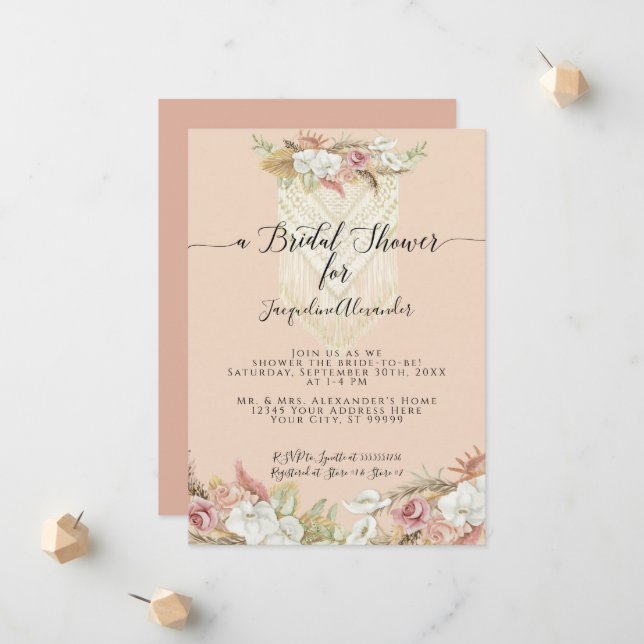 Anuncio Ducha nupcial de Boho Tropical Pampas (Anverso/Reverso In Situ)