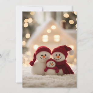 Anuncio Dulce familia de muñeco de nieve invierno Navidad