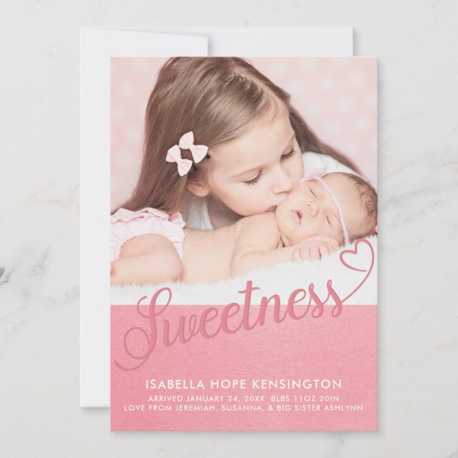 Anuncio Dulce foto de Valentine Typography Baby Girl (Anverso)