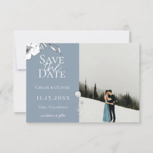 Anuncio Dusty Blue Meadow Photo Save the Date