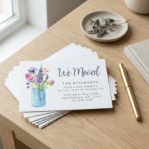 Dusty Blue We Moved Floral Address Moving