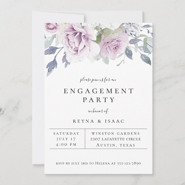 Anuncio Dusty Garden Floral Engagement Party (Anverso)