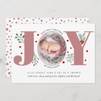 Dusty rosa Alegría primera foto de Navidad bebé be