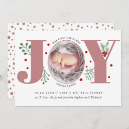 Anuncio Dusty rosa Alegría primera foto de Navidad bebé be