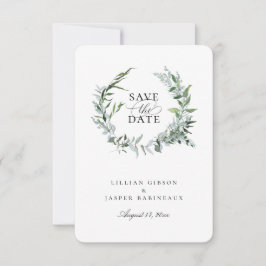Anuncio Dusty Sage Botanical Wreath Save The Date