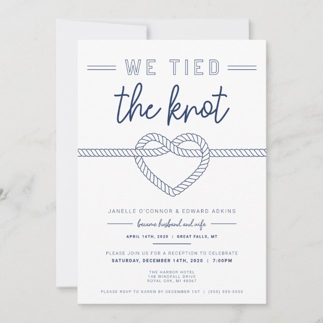 Anuncio e Invitación de Boda Nos Atamos El Nudo (Anverso)