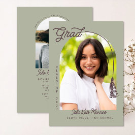 Anuncio e Invitación de Graduado de Sage con Foto