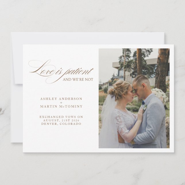 Anuncio El amor elegante es paciente pero no somos Elopeme (Anverso)