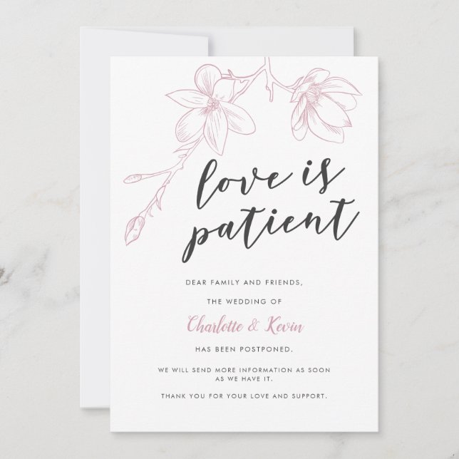 Anuncio El amor es el aplazamiento del Boda floral rosa de (Anverso)
