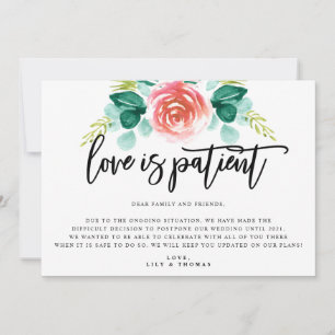 Anuncio El amor es paciente: aplazamiento de la boda
