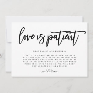 Anuncio El amor es paciente: aplazamiento de la boda