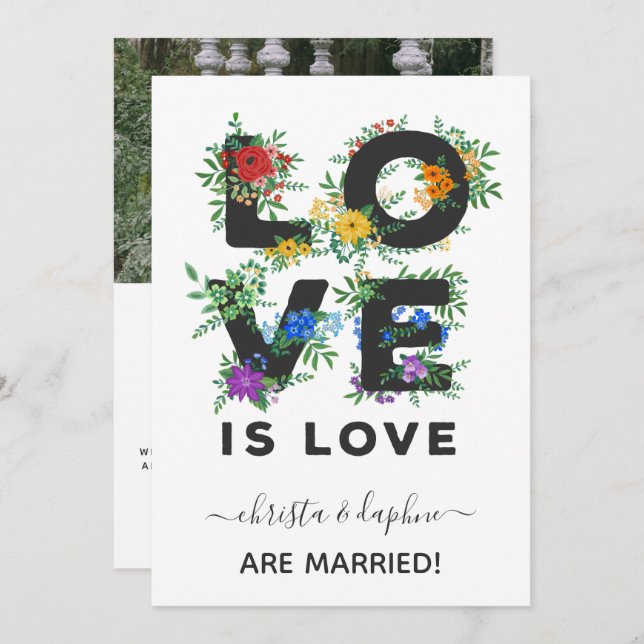 Anuncio El amor floral es amor LGBT Elopement (Anverso / Reverso)