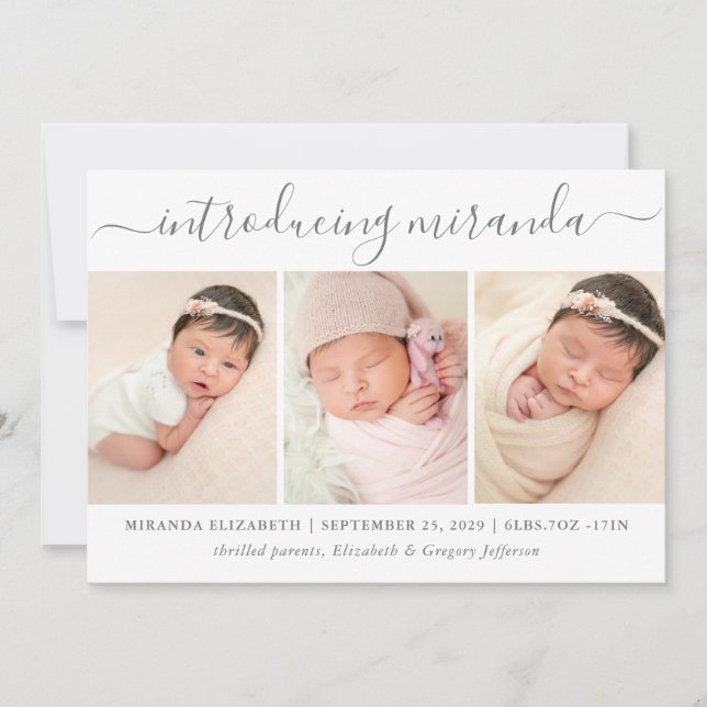 Anuncio El Collage de fotos moderno introduce el nacimient (Anverso)