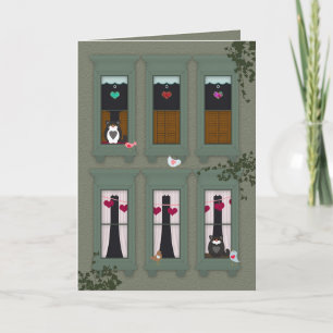 Anuncio El día de San Valentín Brownstone Windows Fat Cats
