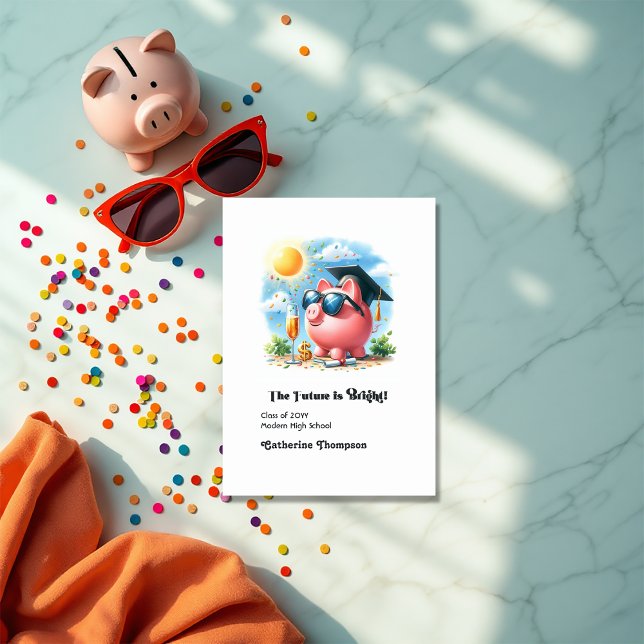 Anuncio El futuro es una brillante foto de graduación de f (The Future is Bright Finance Graduation Photo Announcement)