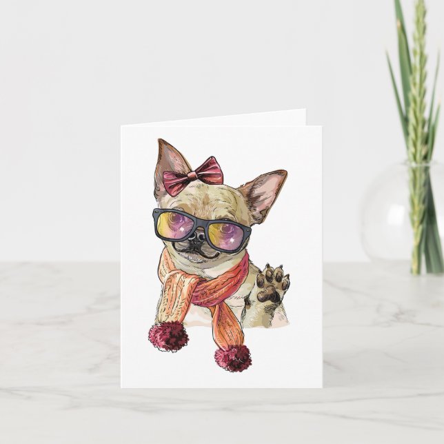Anuncio El gracioso Perro Chihuahua Salva La Fecha (Anverso)