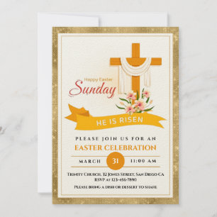 Anuncio Él ha resucitado Cruz de Pascua, Flores, Pascua el