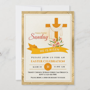 Anuncio Él ha resucitado Cruz de Pascua, Flores, Pascua el