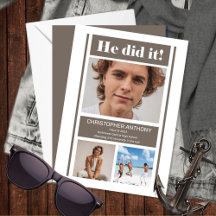 Él Lo Hizo Simple Graduación De Greige Minimalista