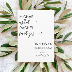 Anuncio Él Preguntó Ella Dijo Sí Simple Compromiso Fotográ