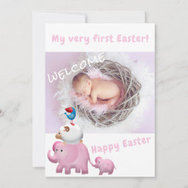Anuncio Elefante Rosa Cute Foto De Bienvenida A La Pascua