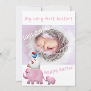 Anuncio Elefante Rosa Cute Foto De Bienvenida A La Pascua