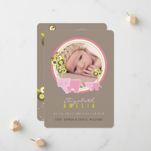 Anuncio Elefantes Rosados Lindos Familia Niña Bebé Foto Na
