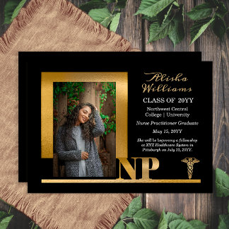 Anuncio Elegant Black Gold NP Nurse Practitioner