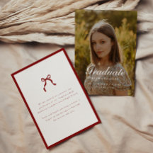 Elegant Graduation Photo Coquette Wine Red