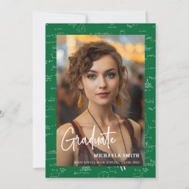 Anuncio Elegant Green Math Script Photo Graduation 