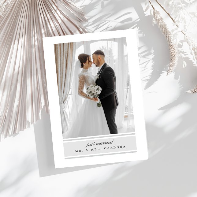 Anuncio Elegant Just Married Elopement Photo Announcement (Subido por el creador)