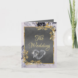 Anuncio Elegant Marble, Grey, Gold Frame, Silver Heart