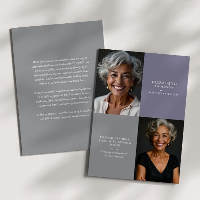 Anuncio Elegant Modern 2-Photo Printed/Downloadable Death (Subido por el creador)