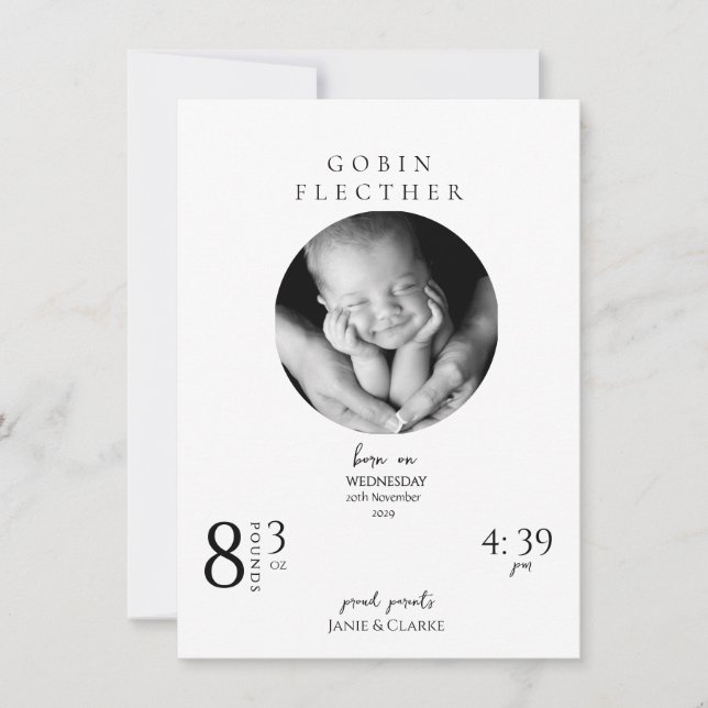 Anuncio Elegant Newborn Details and Photo Birth  (Anverso)