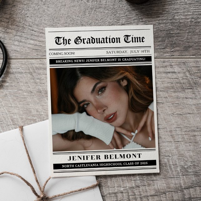 Anuncio Elegant Newspaper Themed Photo Graduation (Subido por el creador)
