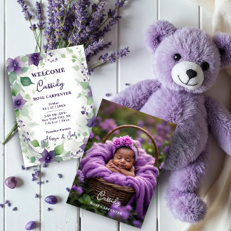 Anuncio  Elegant Purple Garland Flowers Photo Birth Baby