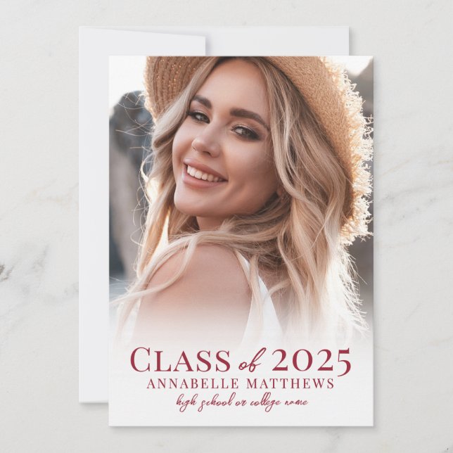 Anuncio Elegant Red Graduate Photo Collage Graduation (Anverso)