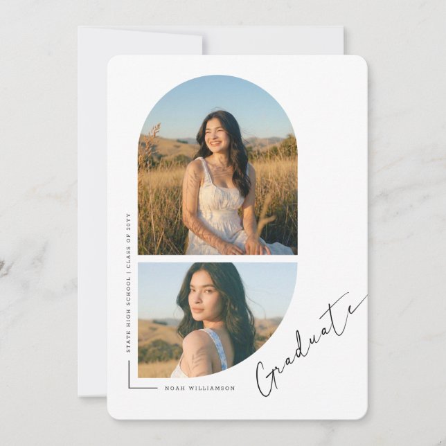 Anuncio Elegant Script Arch Photo Collage Graduation (Anverso)