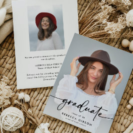 Anuncio Elegant Script Graduate 2 Photo Collage Graduation