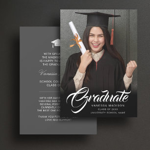 Anuncio Elegant Script   Modern Grad Photo