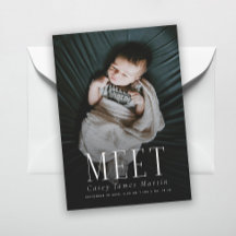 Elegant Serif Meet Baby Photo Birth