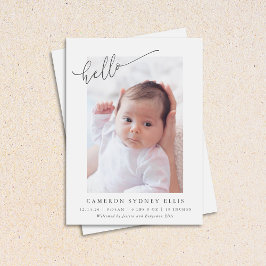 Anuncio Elegant Simple Minimalist Hello Baby Photo Birth